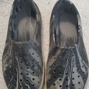 Native- Used Black and Gray Slip-On Shoes